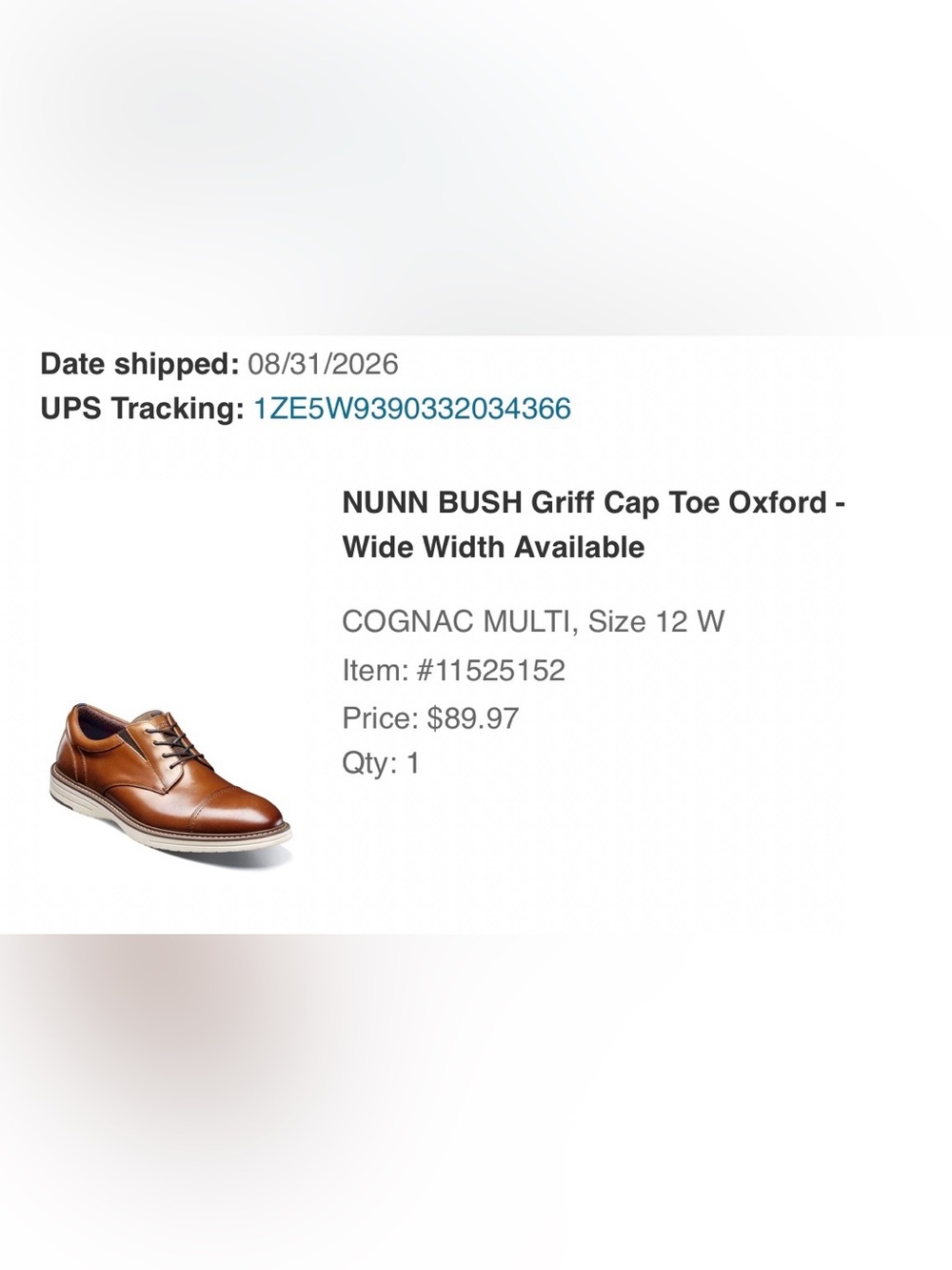 Nunn Bush Cognac Multi Leather Cap Toe Oxford - 12 Wide